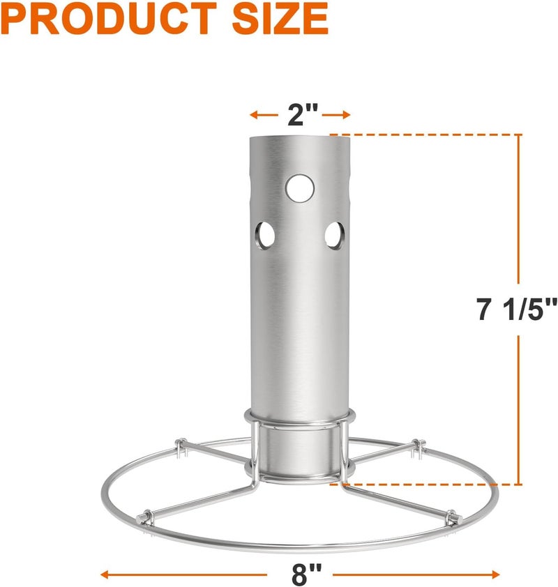 DELSbbq Turkey Fryer Flavor Infuser Stand for Char-Broil Big Easy Oil-Less, Stainless Steel Turkey Chicken Fryer for Deep Fry Pot/Grill BBQ, Beer Can Chicken Holder for Charbroil 4897766R06 - Image 2